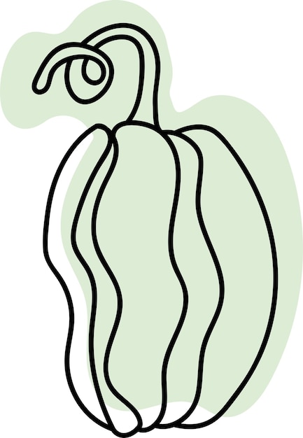 Elemento aislado para el diseño de otoño Calabaza en color verde