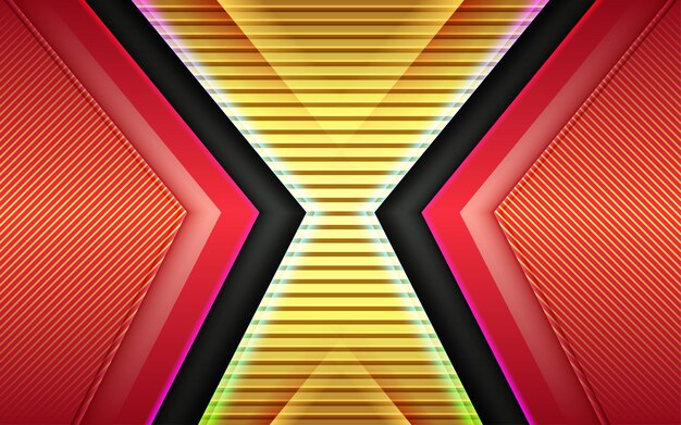 Elemento amarillo dinámico con composición futurista geométrica en forma de degradado rojo oscuro