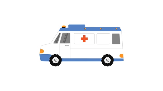 Elemento de ambulancia blanco aislado sobre fondo blanco.
