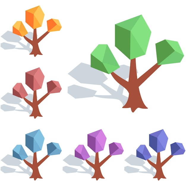 elemento de árbol colorido elemento icono de juego activo