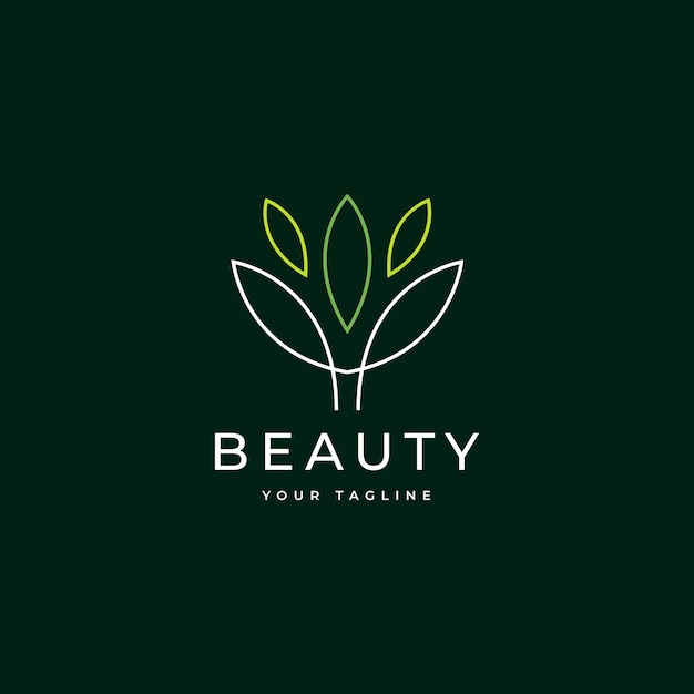 elemento de árbol de planta de hoja vector de diseño de logotipo simple