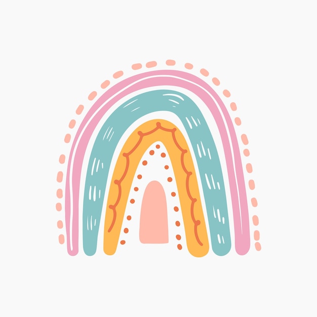 Vector elemento del arco iris boho