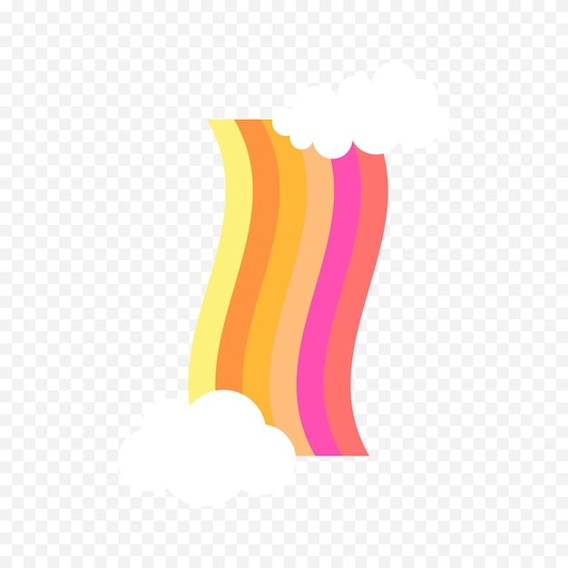 Elemento del arco iris dibujado a mano Ilustración del arco Iris de Boho dibujada a mano