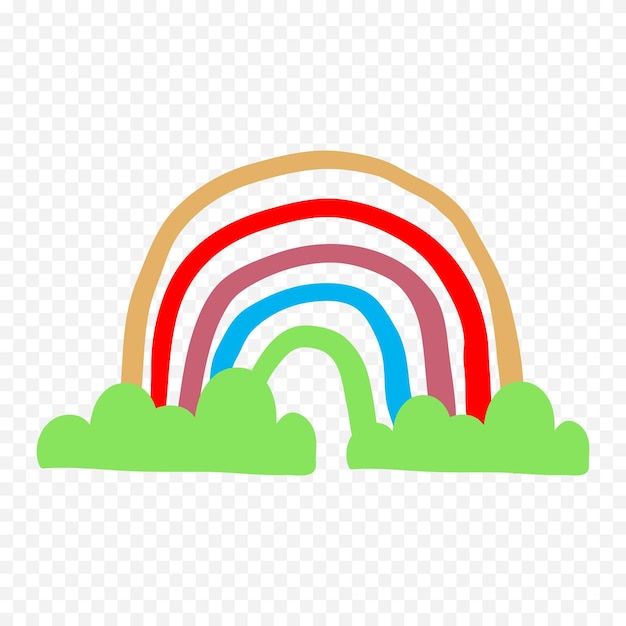 Elemento del arco iris dibujado a mano Ilustración del arco Iris de Boho dibujada a mano