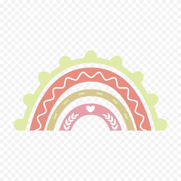 Elemento del arco iris dibujado a mano Ilustración del arco Iris de Boho dibujada a mano