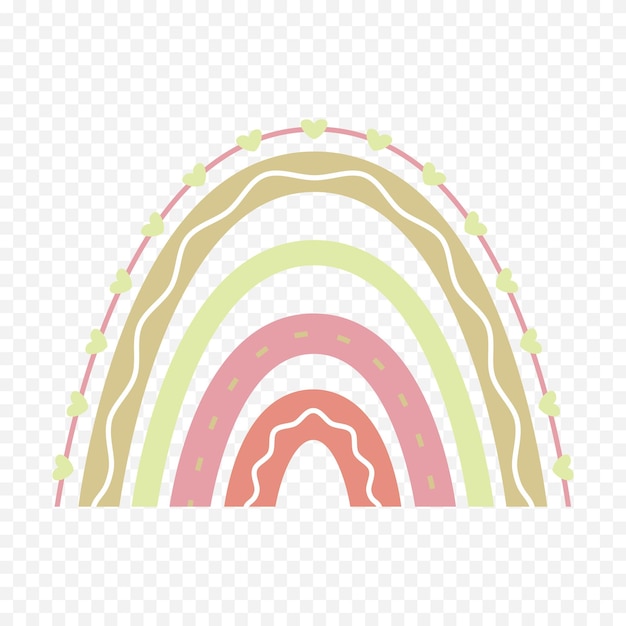 Elemento del arco iris dibujado a mano Ilustración del arco Iris de Boho dibujada a mano