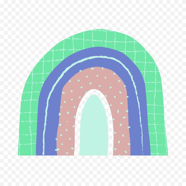 Elemento del arco iris dibujado a mano Ilustración del arco Iris de Boho dibujada a mano