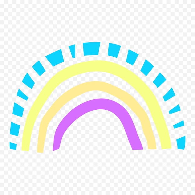 Elemento del arco iris dibujado a mano Ilustración del arco Iris de Boho dibujada a mano