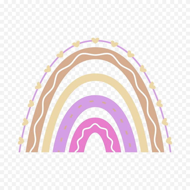 Elemento del arco iris dibujado a mano Ilustración del arco Iris de Boho dibujada a mano