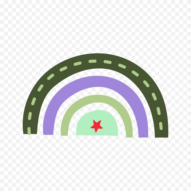 Elemento del arco iris dibujado a mano Ilustración del arco Iris de Boho dibujada a mano