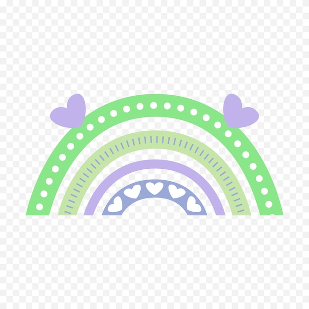 Elemento del arco iris dibujado a mano Ilustración del arco Iris de Boho dibujada a mano