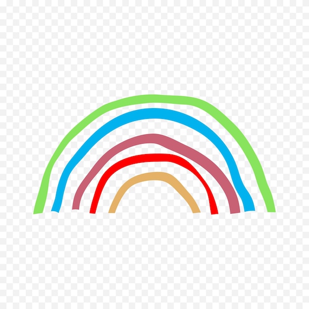 Elemento del arco iris dibujado a mano Ilustración del arco Iris de Boho dibujada a mano