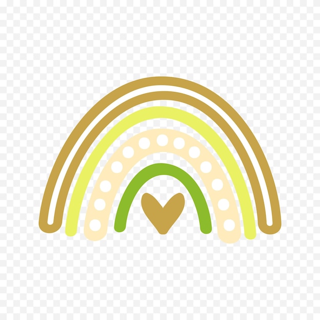 Elemento del arco iris dibujado a mano Ilustración del arco Iris de Boho dibujada a mano