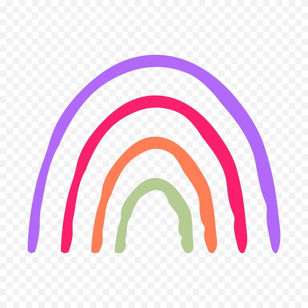 Elemento del arco iris dibujado a mano Ilustración del arco Iris de Boho dibujada a mano