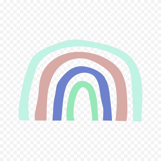 Elemento del arco iris dibujado a mano Ilustración del arco Iris de Boho dibujada a mano