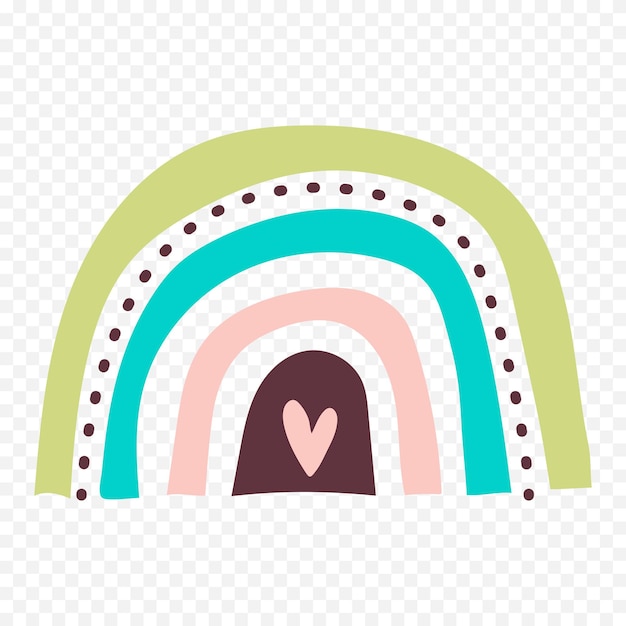 Elemento del arco iris dibujado a mano Ilustración del arco Iris de Boho dibujada a mano