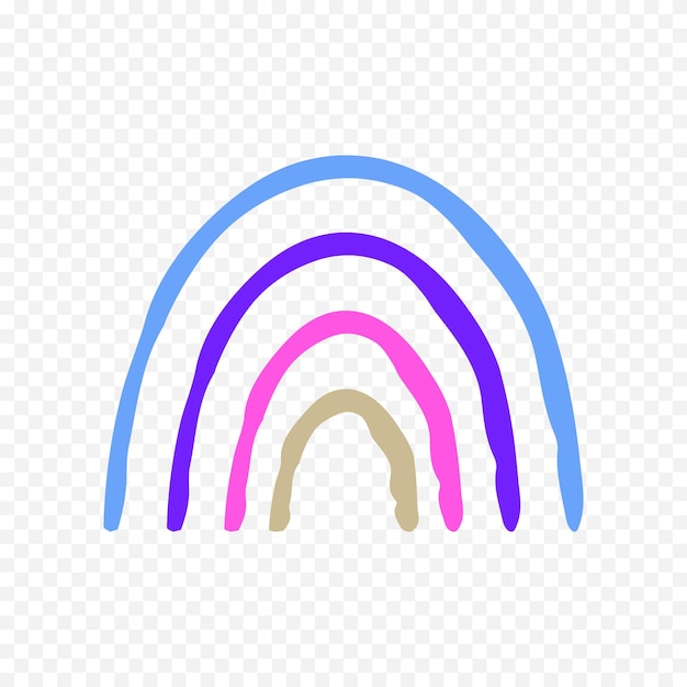 Elemento del arco iris dibujado a mano Ilustración del arco Iris de Boho dibujada a mano