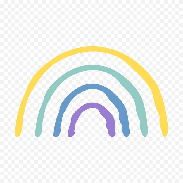 Elemento del arco iris dibujado a mano Ilustración del arco Iris de Boho dibujada a mano