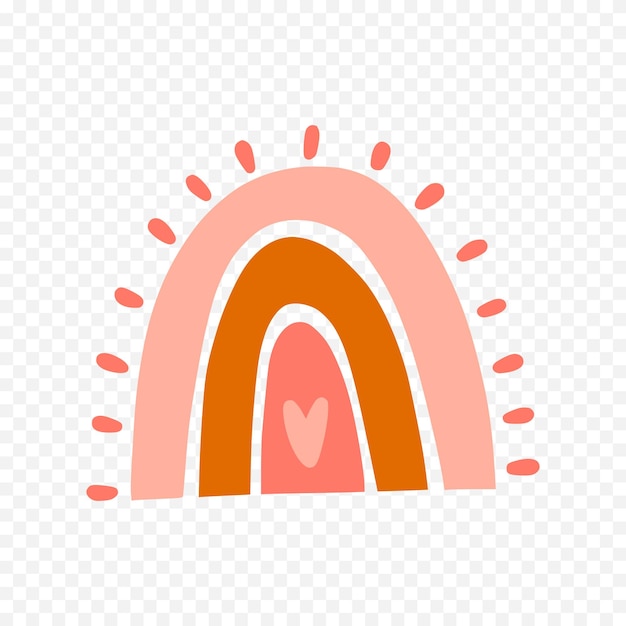 Elemento del arco iris dibujado a mano Ilustración del arco Iris de Boho dibujada a mano