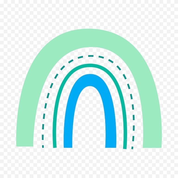 Elemento del arco iris dibujado a mano Ilustración del arco Iris de Boho dibujada a mano