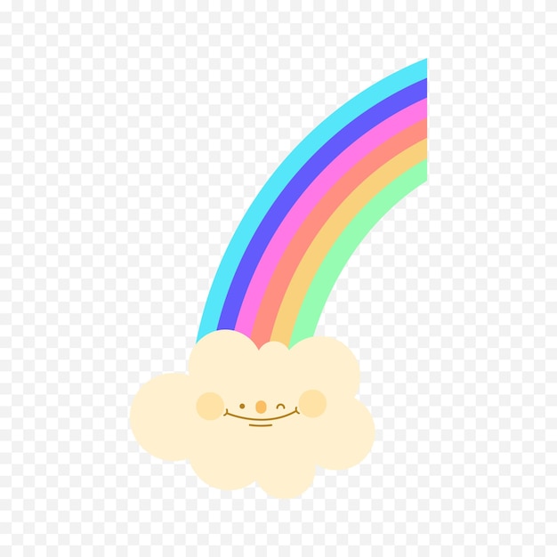 Elemento del arco iris dibujado a mano Ilustración del arco Iris de Boho dibujada a mano