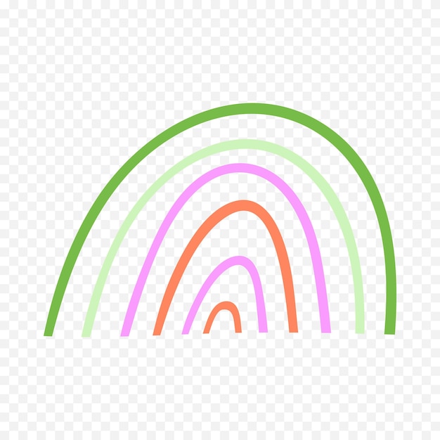 Elemento del arco iris dibujado a mano Ilustración del arco Iris de Boho dibujada a mano