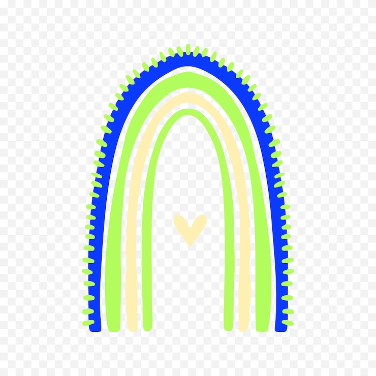 Vector elemento del arco iris dibujado a mano ilustración del arco iris de boho dibujada a mano