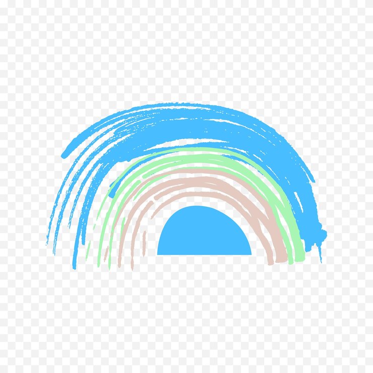 Vector elemento del arco iris dibujado a mano ilustración del arco iris de boho dibujada a mano