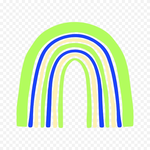 Elemento del arco iris dibujado a mano Ilustración del arco Iris de Boho dibujada a mano