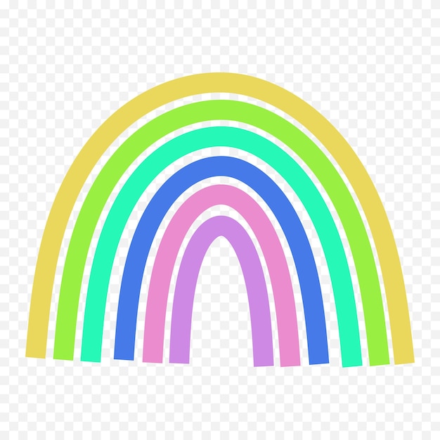 Elemento del arco iris dibujado a mano Ilustración del arco Iris de Boho dibujada a mano