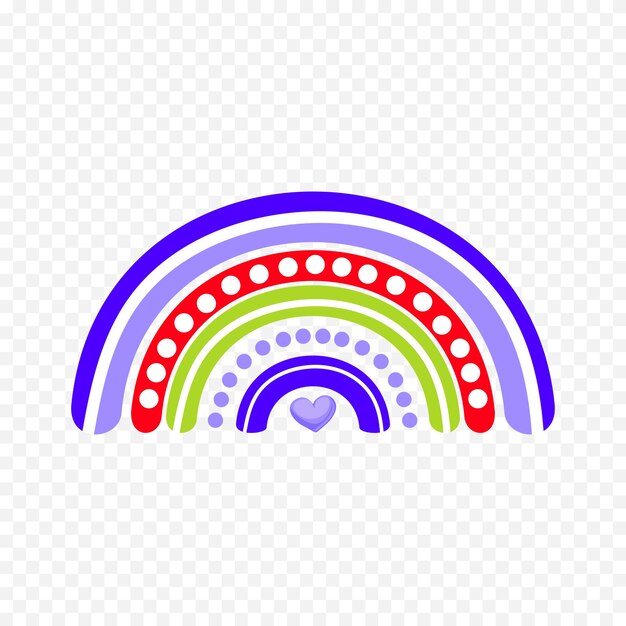 Elemento del arco iris dibujado a mano Ilustración del arco Iris de Boho dibujada a mano