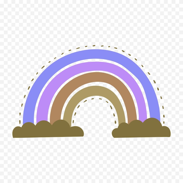 Elemento del arco iris dibujado a mano Ilustración del arco Iris de Boho dibujada a mano
