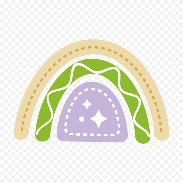 Elemento del arco iris dibujado a mano Ilustración del arco Iris de Boho dibujada a mano