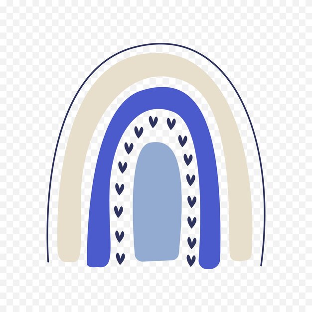 Elemento del arco iris dibujado a mano Ilustración del arco Iris de Boho dibujada a mano