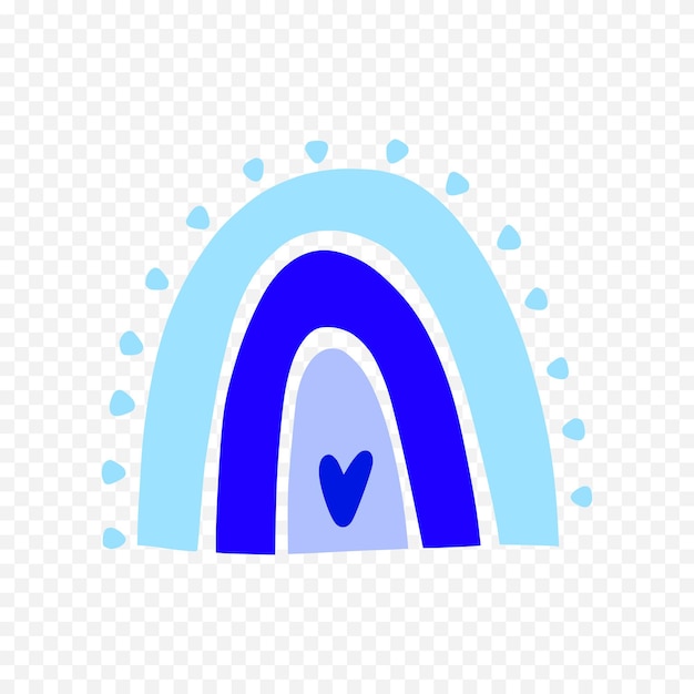 Elemento del arco iris dibujado a mano Ilustración del arco Iris de Boho dibujada a mano
