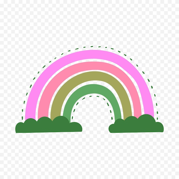 Elemento del arco iris dibujado a mano Ilustración del arco Iris de Boho dibujada a mano
