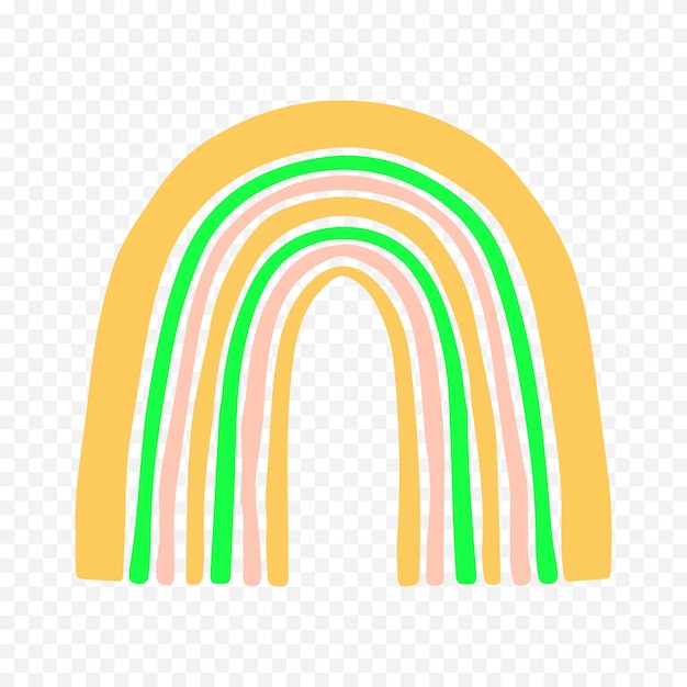 Elemento del arco iris dibujado a mano Ilustración del arco Iris de Boho dibujada a mano