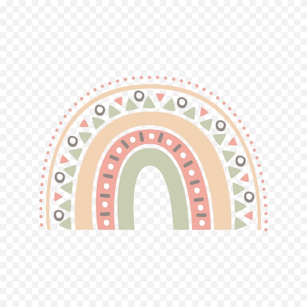 Elemento del arco iris dibujado a mano Ilustración del arco Iris de Boho dibujada a mano