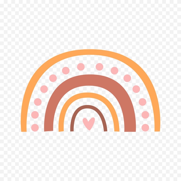 Elemento del arco iris dibujado a mano Ilustración del arco Iris de Boho dibujada a mano