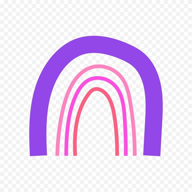 Elemento del arco iris dibujado a mano Ilustración del arco Iris de Boho dibujada a mano