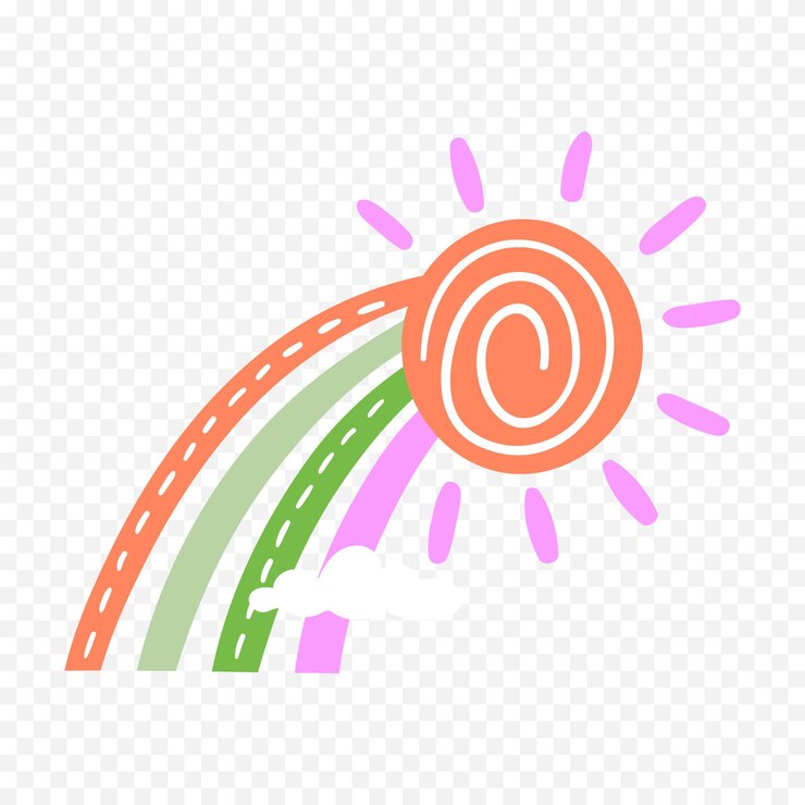 Vector elemento del arco iris dibujado a mano ilustración del arco iris de boho dibujada a mano