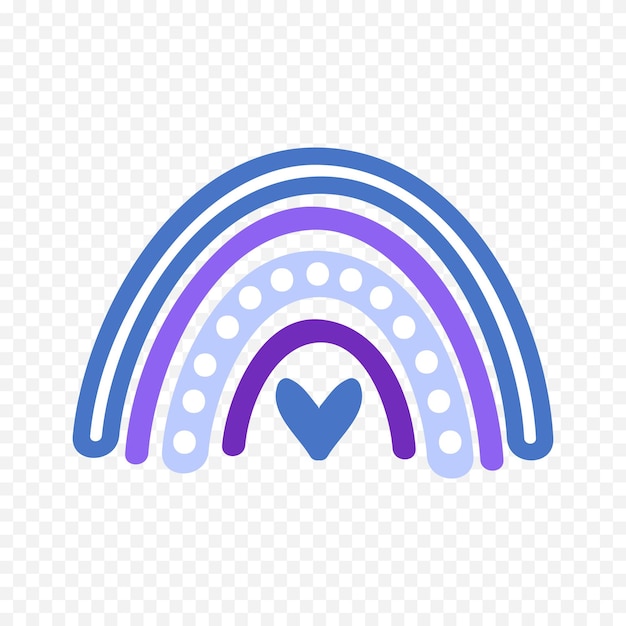 Elemento del arco iris dibujado a mano Ilustración del arco Iris de Boho dibujada a mano