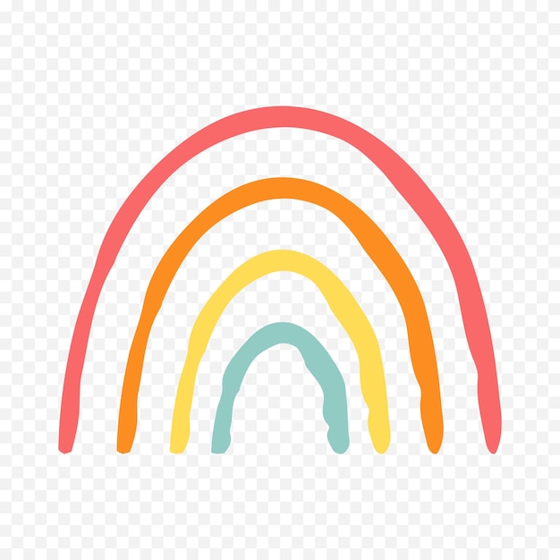 Elemento del arco iris dibujado a mano Ilustración del arco Iris de Boho dibujada a mano