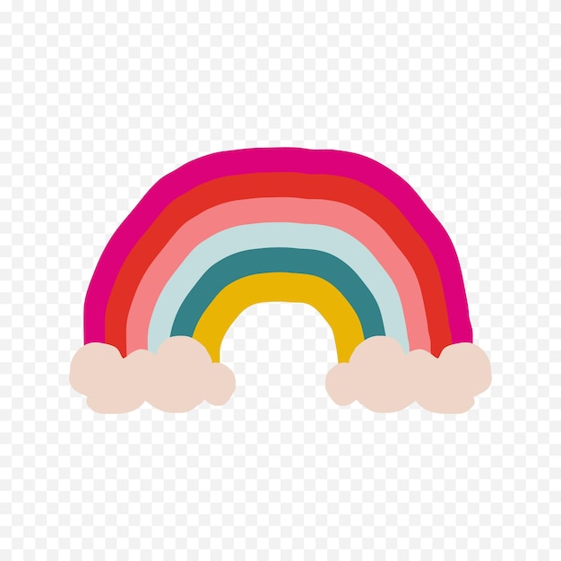 Elemento del arco iris dibujado a mano Ilustración del arco Iris de Boho dibujada a mano