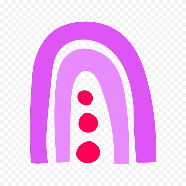 Elemento del arco iris dibujado a mano Ilustración del arco Iris de Boho dibujada a mano