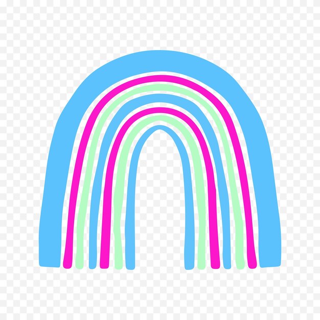 Elemento del arco iris dibujado a mano Ilustración del arco Iris de Boho dibujada a mano