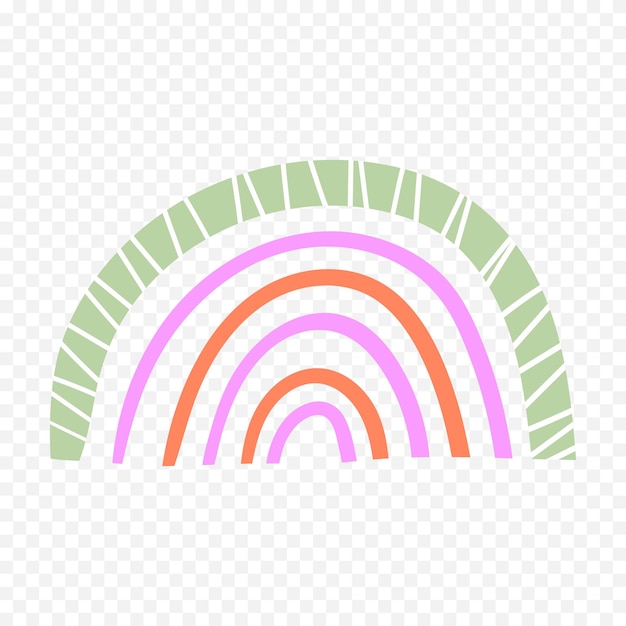 Elemento del arco iris dibujado a mano Ilustración del arco Iris de Boho dibujada a mano