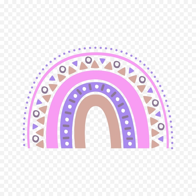 Elemento del arco iris dibujado a mano Ilustración del arco Iris de Boho dibujada a mano