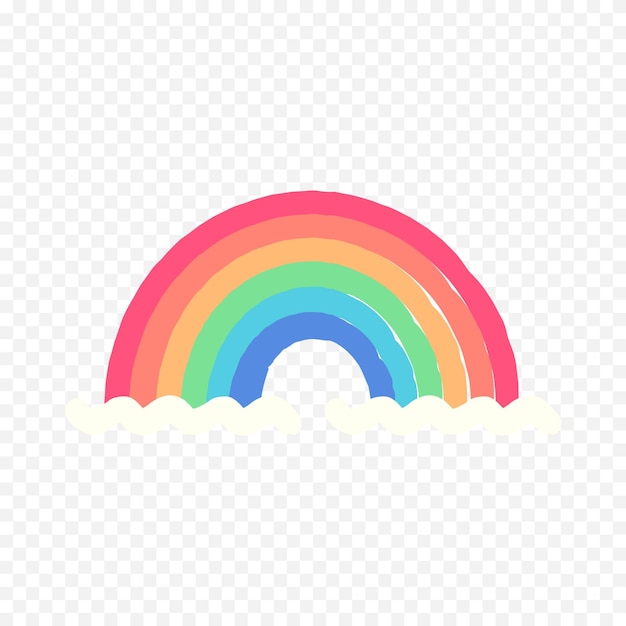 Elemento del arco iris dibujado a mano Ilustración del arco Iris de Boho dibujada a mano