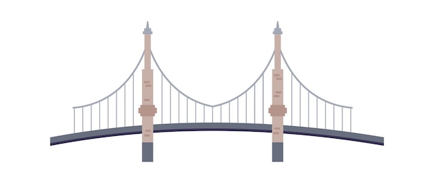 Elemento de arquitectura de puente de icono plano de construcción de metal
